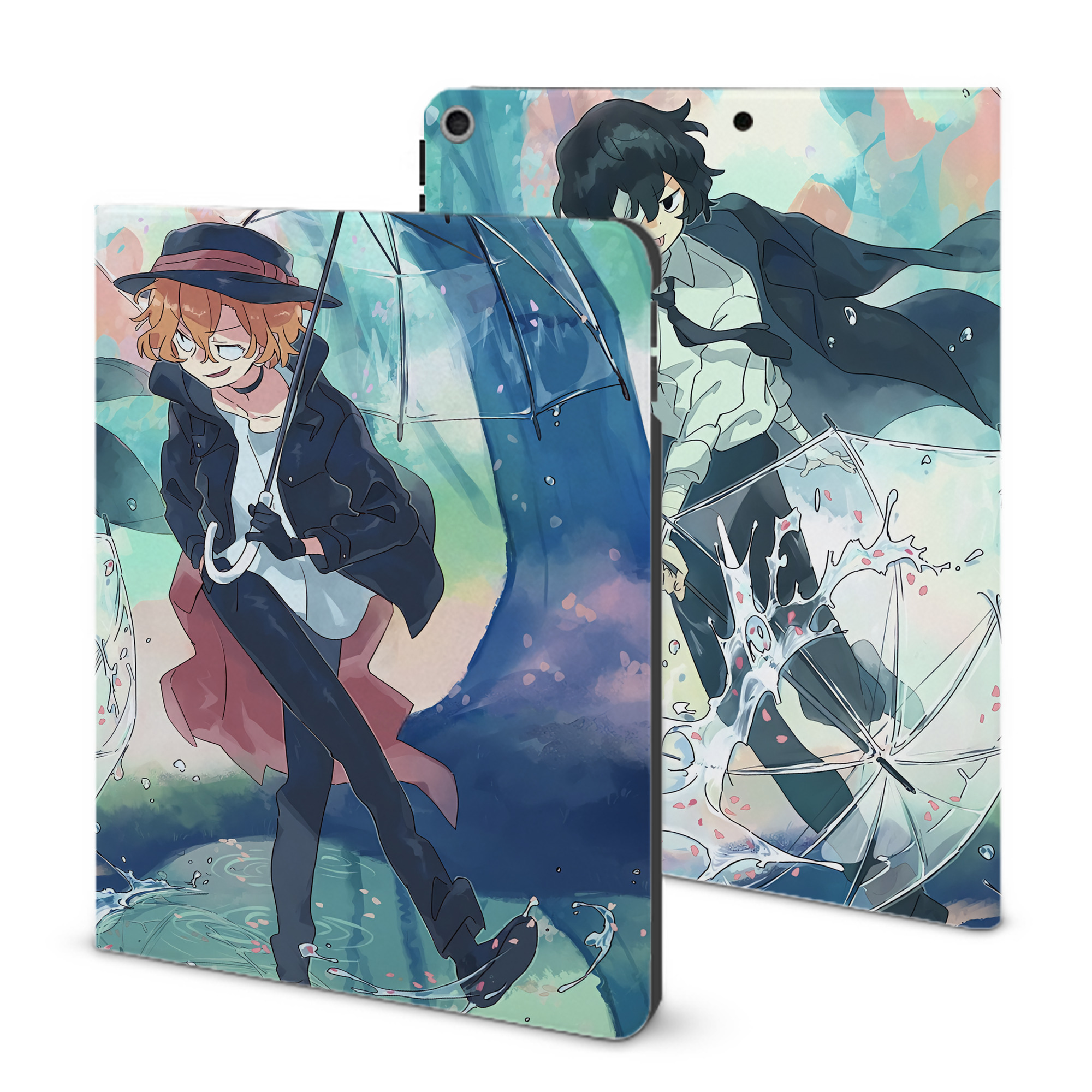 （画像用） 文豪ストレイドッグス Bungo Stray Dogs IPad ケース ブック型 PUレザー TPU 耐衝撃 軽量 薄型 ペン収納なし 全面保護 IPad 各モデル対応
